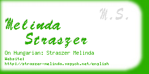 melinda straszer business card